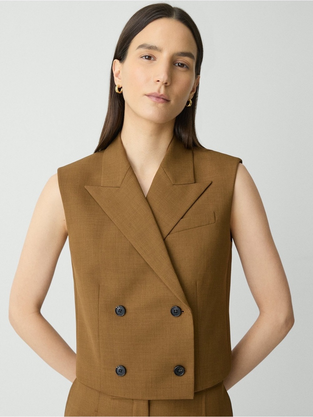 NWT Theory Double Breasted Crop Vest